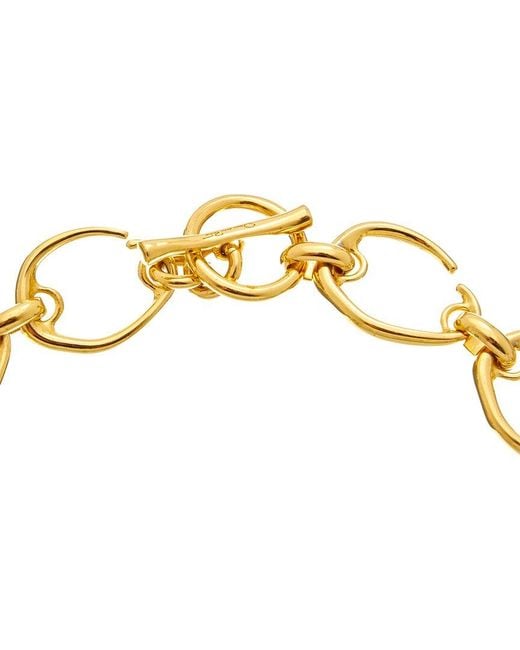 Oscar de la Renta Metallic Wire O & Pavé Heart Necklace