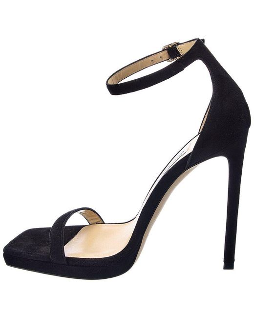 Jimmy Choo Black Alva 120 Suede Sandal