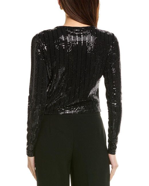 Alice + Olivia Black Delaina Crop Top