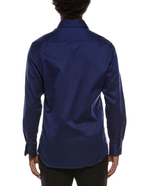 Eterna Blue Modern Fit Dobby Shirt for men