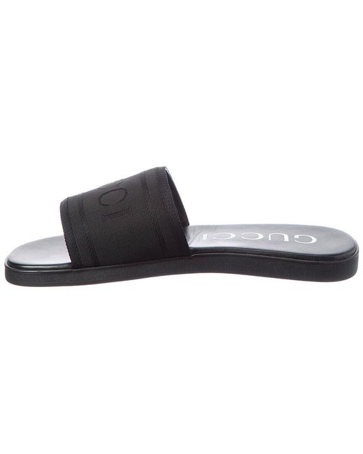 Gucci Black Tonal Leather Sandal for men