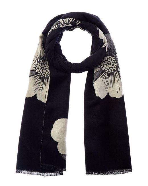Saachi Blue Floral Motif Reversible Scarf