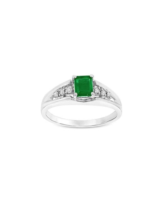 LEVARON Green 14K 0.58 Ct. Tw. Diamond & Emerald Ring