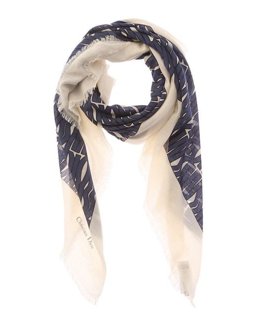 Dior Blue Miss Wool, Silk & Cashmere-Blend Scarf