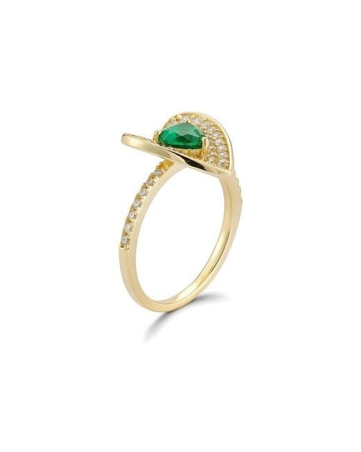 Sphera Milano Green 14K Over Cz Heart Ring