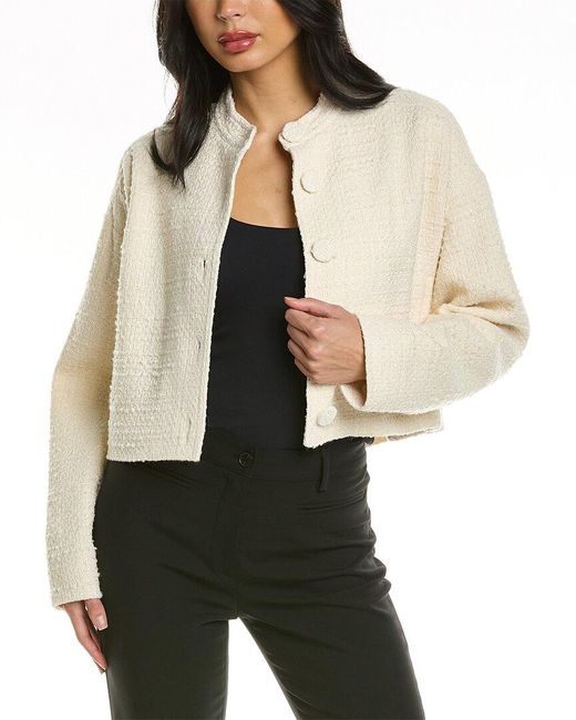Rebecca Taylor Winter Tweed Jacket in Natural | Lyst