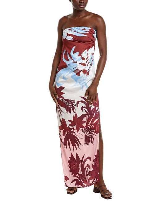 Rococo Sand Red Off-Shoulder Maxi Dress