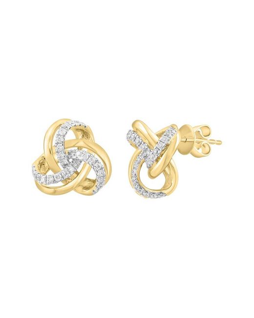 Effy Fine Jewelry Metallic 14K 0.37 Ct. Tw. Diamond Earrings