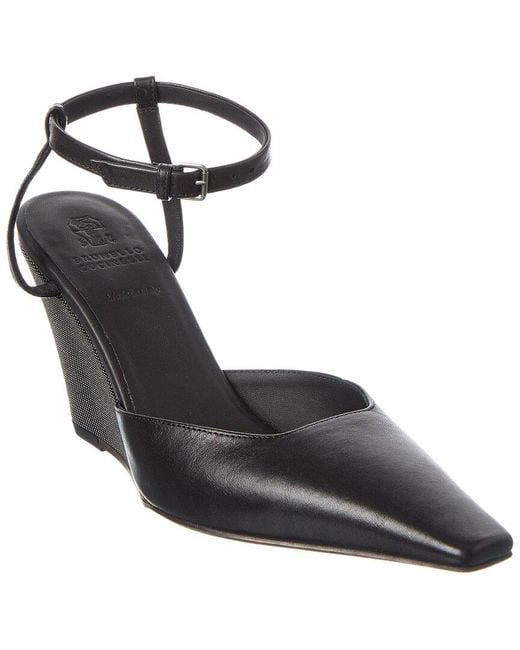 Brunello Cucinelli Black Leather Pump