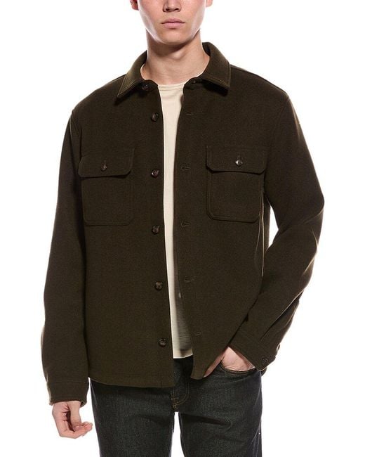 Slate & Stone Black Brushed Shirt Jacket for men