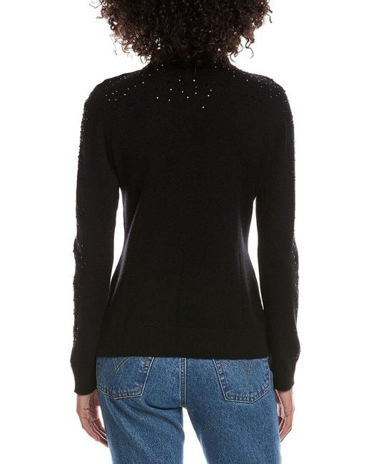 Forte Black Crystal Cashmere Pullover