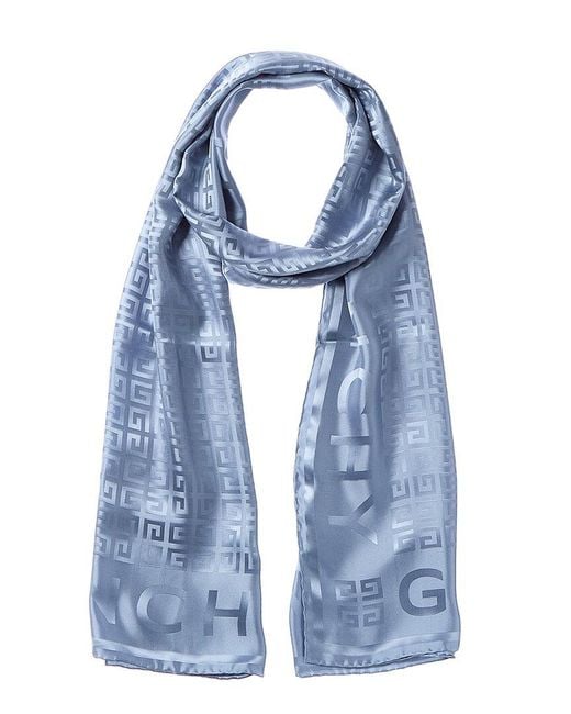 Givenchy Blue 4G Monogram Silk Scarf