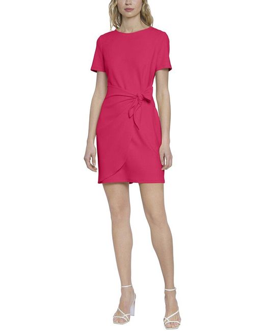 Donna Morgan Pink Wrap Mini Dress
