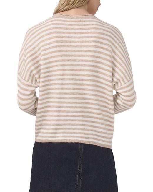 Vince Camuto Blue Striped Rollneck Spring Cardigan