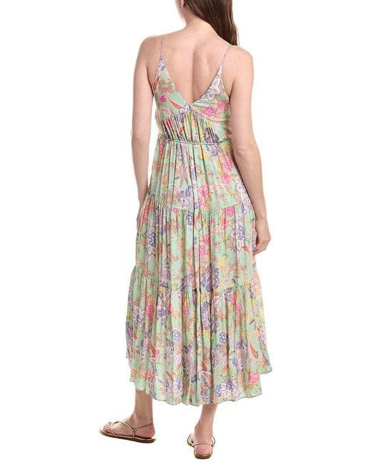 Monte and Lou Pink Jemma Tiered Midi Dress