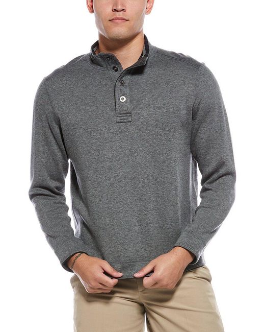 Tommy Bahama Gray New Flip Coast Snap Mock Neck Pullover for men