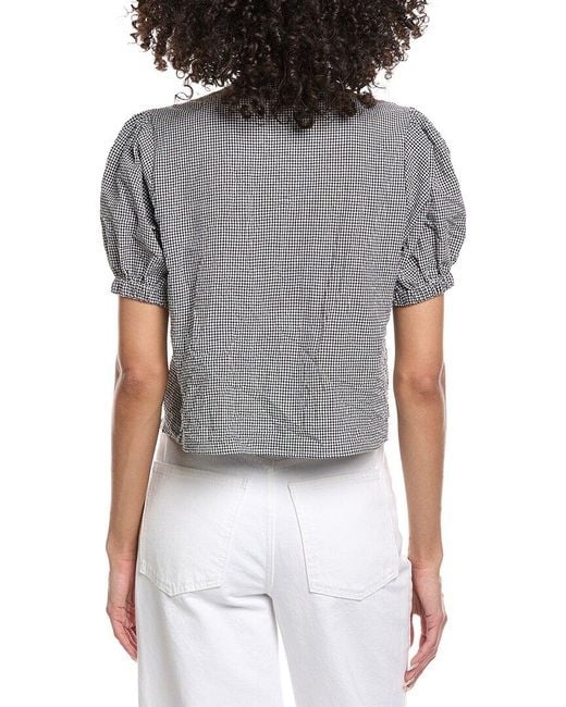 Elan Gray Short Sleeve Top