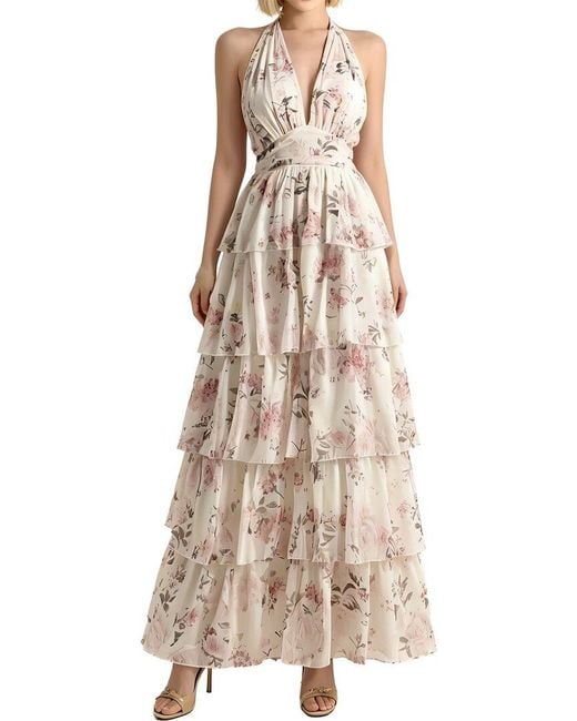 Linda Charm Natural Maxi Dress
