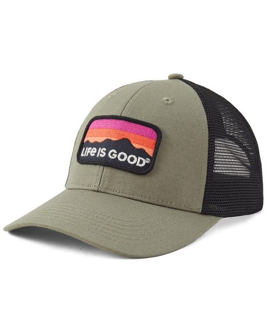 Life Is Good. Green Trucker Hat for men
