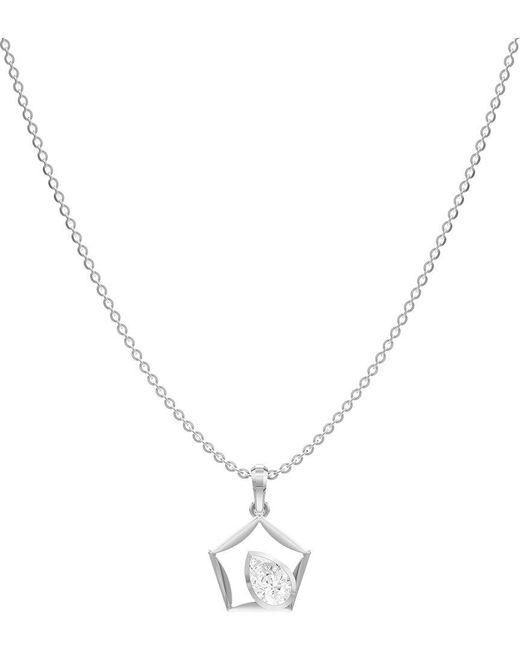 Lab Grown Diamonds Metallic 14K 0.95 Ct. Tw. Lab-Grown Diamond Necklace