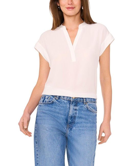 Vince Camuto Blue V-Neck Top