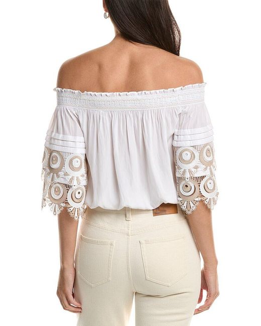 Ramy Brook White Sabrina Top