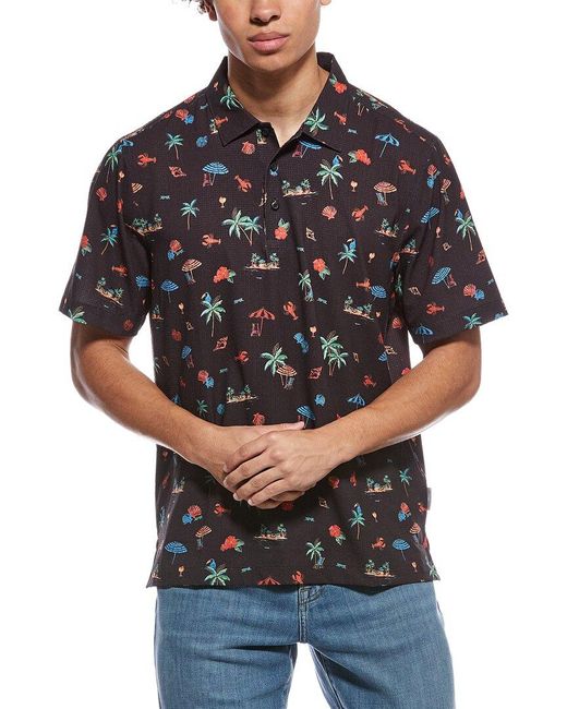 Tommy Bahama Gray Bahama Coast Palm Villa Islandzone Polo Shirt for men