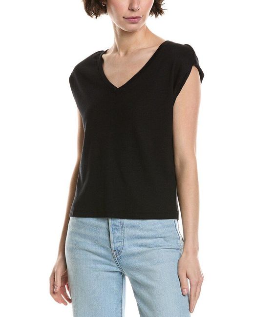 Michael Stars Black Tati Power Shoulder Top