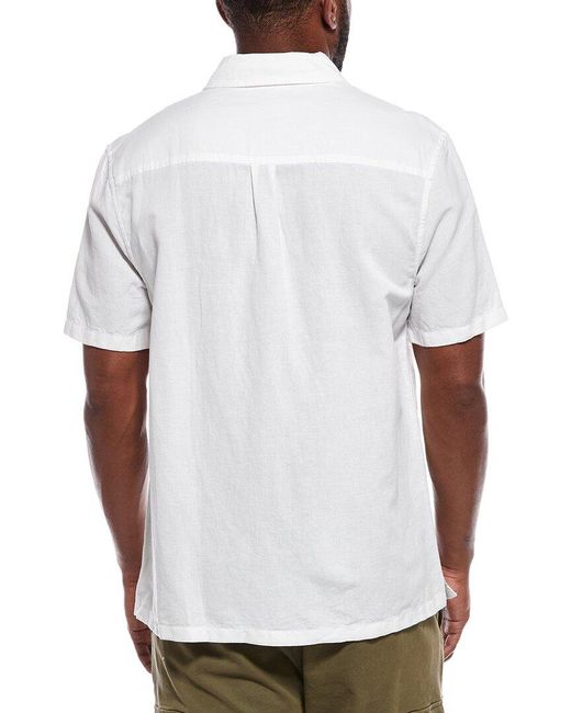 Madewell White Button Up Short Sleeve Linen-Blend Shirt for men