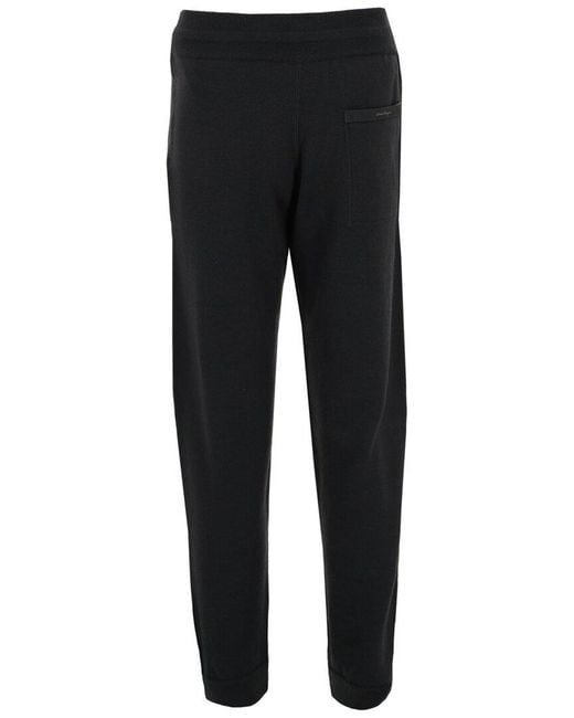 Ferragamo Black Sweater-Knit Drawstring Jogger for men