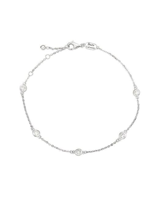 Suzy Levian White 14k 0.50 Ct. Tw. Station Bracelet