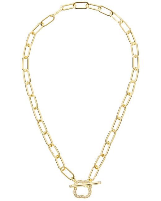 Juvell Metallic 18K Cz Toggle Necklace