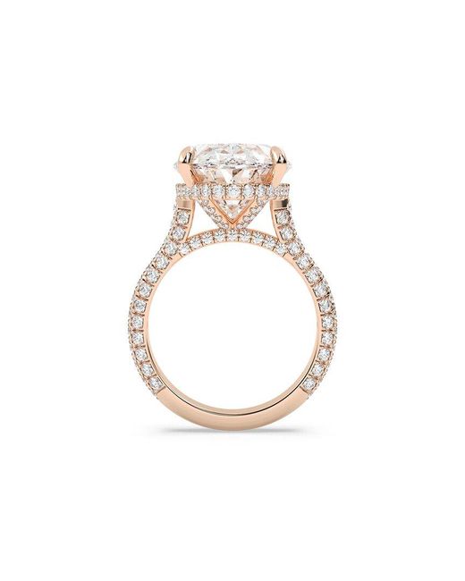 Lab Grown Diamonds White 14K Rose 10.00 Ct. Tw. Lab-Grown Diamond Ring