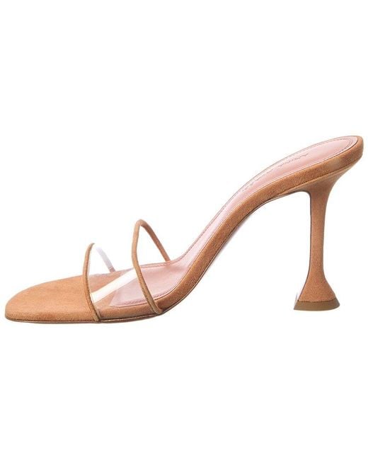 AMINA MUADDI Pink Andreea Vinyl & Suede Sandal