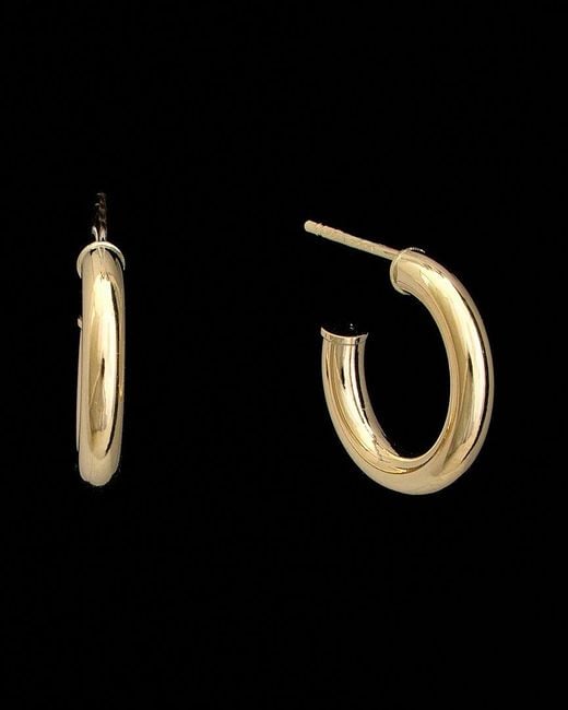 Italian Gold Black 14k Polished Half Hoops