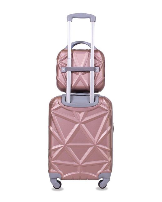AMKA Pink Gem 2pc Carry-on & Vanity Case Set