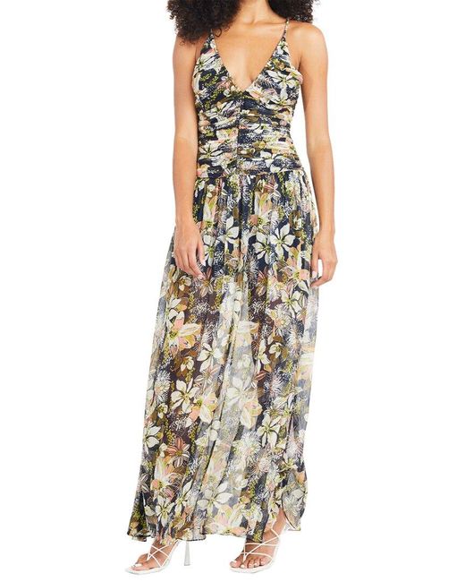 Tanya Taylor Multicolor Lovette Linen & Silk-blend Maxi Dress