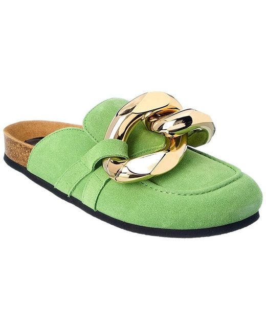 J.W. Anderson Green Chain Suede Mule