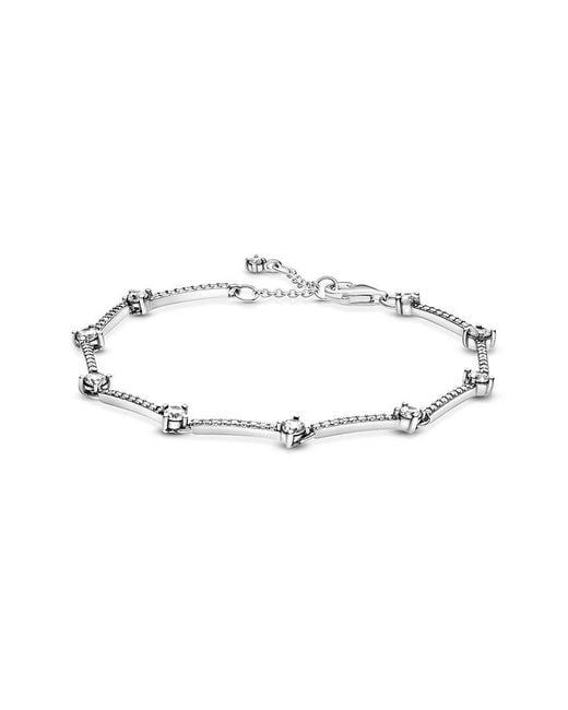 Pandora Metallic Timeless Silver Cz Bracelet