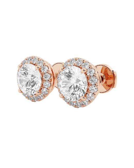 Lab Grown Diamonds White 14k Rose Gold 3.50 Ct. Tw. Lab-grown Diamond Studs
