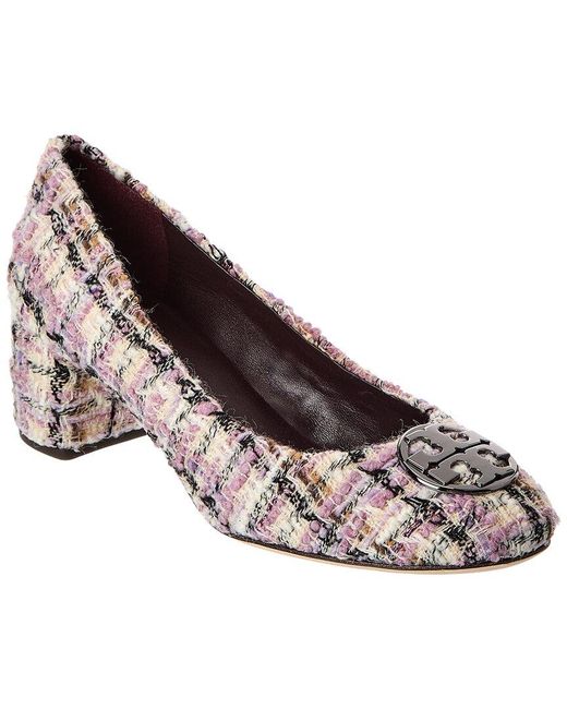 Tory Burch White Chelsea 50 Tweed Pump