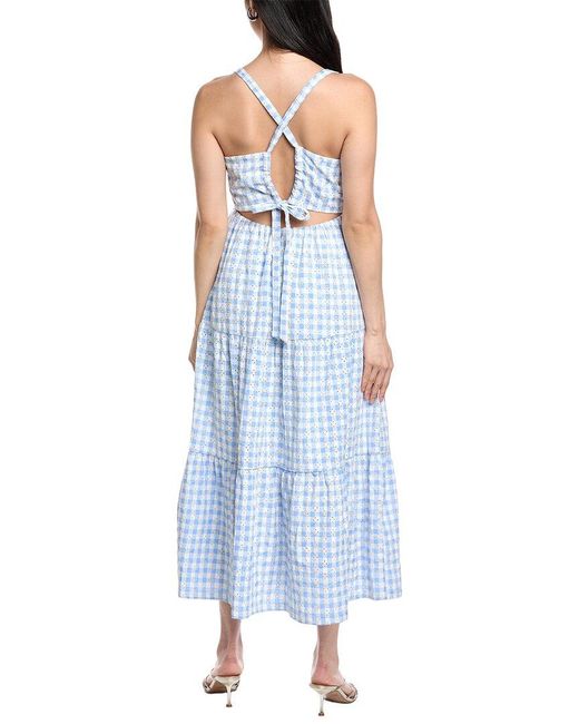 LOST AND WANDER Blue Field Day Maxi Dress