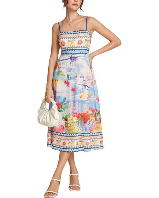 CAMILA BLANCO Blue Midi Dress