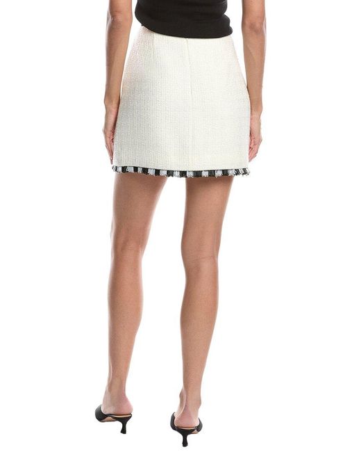 MILLY White Fringe Mini Skirt