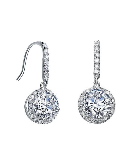 Rachel Glauber Metallic Silver Cz Earrings