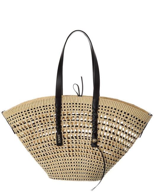 Loewe Metallic Braid Large Palm & Leather Tote