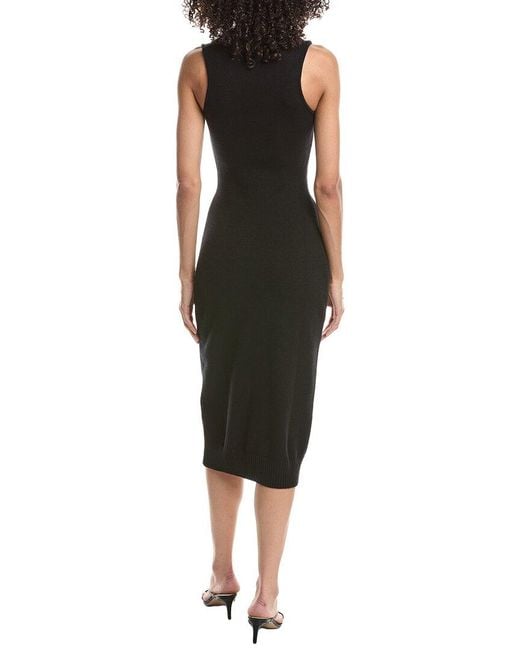 GUIZIO Black Calesia Midi Dress