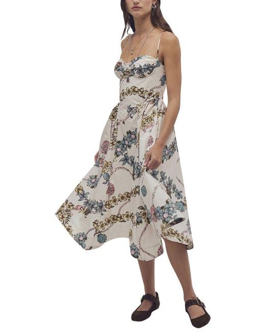 Free People White Cherish Linen-Blend Dress