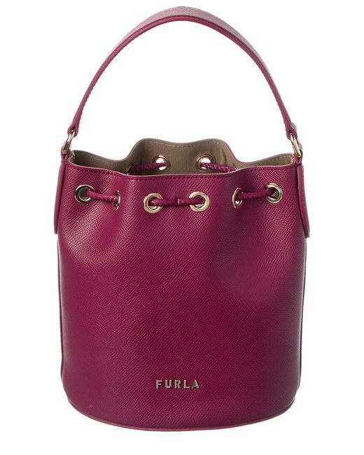 Furla Purple Clio Leather Crossbody
