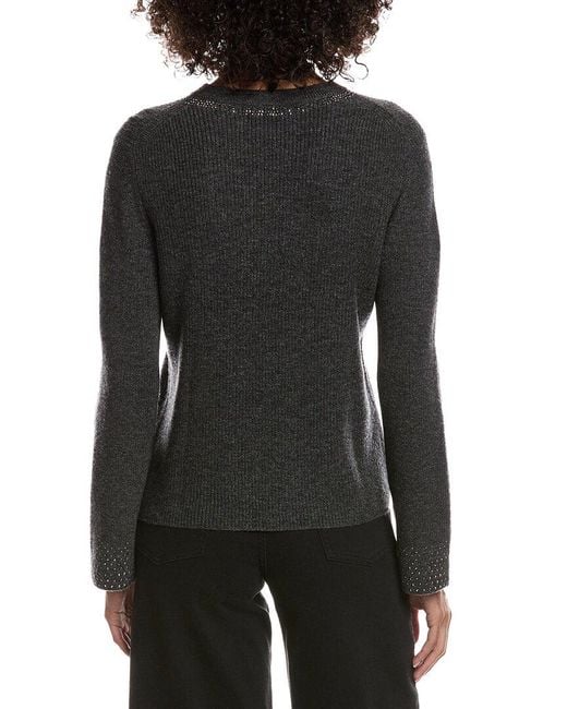Forte Black Studded Wool & Cashmere-Blend Sweater